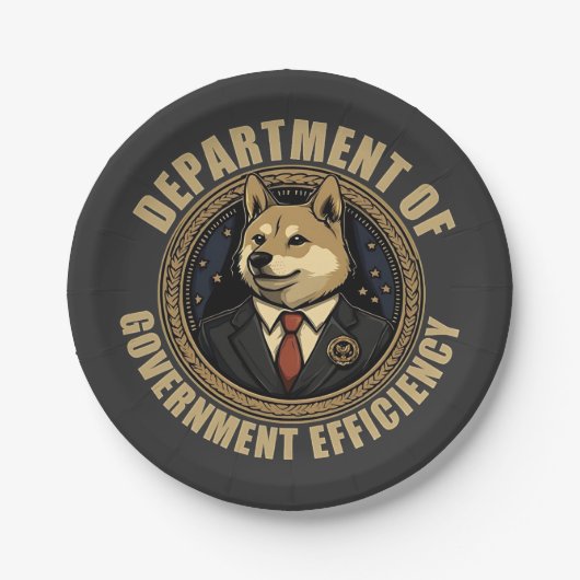 政府効率化省 DOGE犬 ペーパープレート (正面)