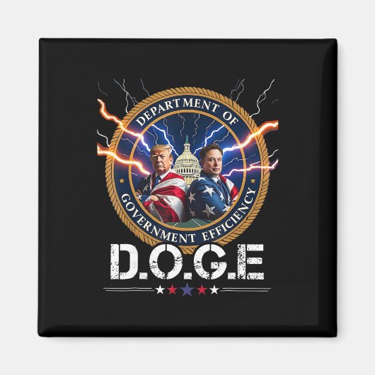 政府効率化省 DOGE トランプ 47t マグネット (正面)