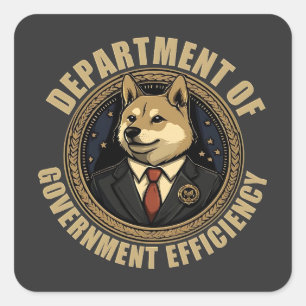 政府効率化省 DOGE 犬 スクエアシール