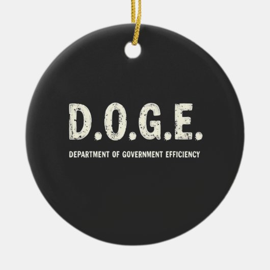政府効率化省 DOGE 犬 セラミックオーナメント (正面)