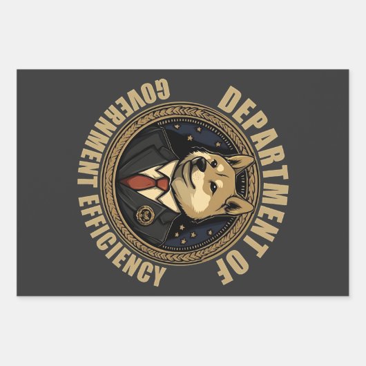 政府効率局ドージドッグ ラッピングペーパーシート (正面)