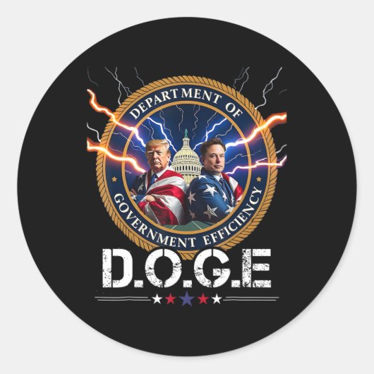政府効率局Doge Trump 47t ラウンドシール (正面)