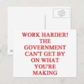 政府支出ジョーク ポストカード (正面/裏面)