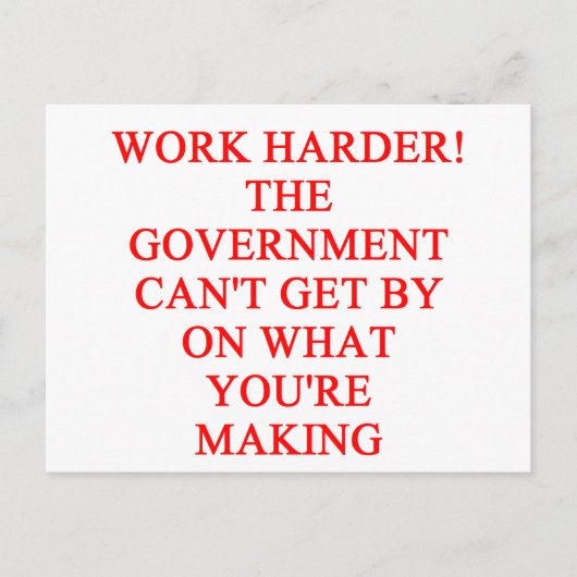 政府支出ジョーク ポストカード (正面)