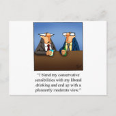 政治おもしろいと飲み漫画のギフト！ ポストカード (正面)