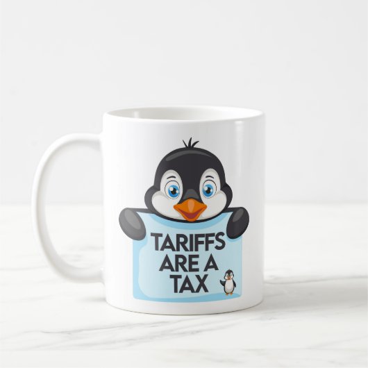 政治おもしろいミームペンギン関税 コーヒーマグカップ (左)