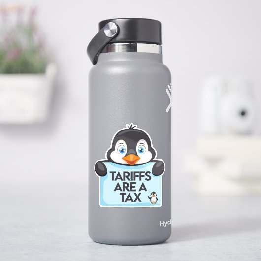 政治おもしろいミームペンギン関税 シール (HydroFlask)