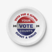 政治おもしろい引用文赤白青紙プレート ペーパープレート (正面)