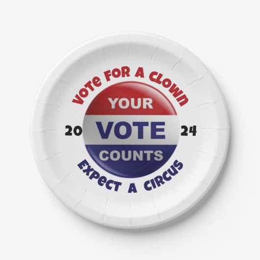 政治おもしろい引用文赤白青紙プレート ペーパープレート (正面)