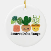 政治おもしろい植物アンチトランプガーデンデコール セラミックオーナメント (裏面)