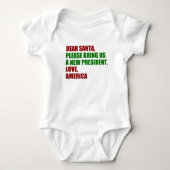 政治おもしろい的なクリスマス親愛サンタかわいい ベビーボディスーツ (正面)