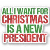 政治おもしろい的なクリスマス選挙ユーモア シール (正面)