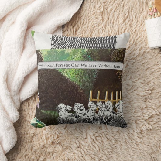 政治おもしろい的なジョークの森の気候変動の風刺 クッション (ブランケット)