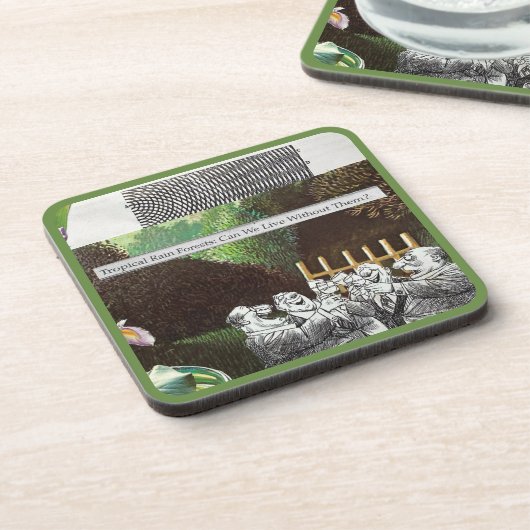 政治おもしろい的なジョークの森の気候変動の風刺 コースター (左側)