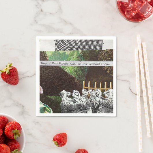 政治おもしろい的なジョークの森の気候変動の風刺 スタンダードカクテルナプキン (インサイチュ)