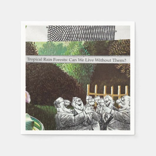 政治おもしろい的なジョークの森の気候変動の風刺 スタンダードカクテルナプキン (正面)