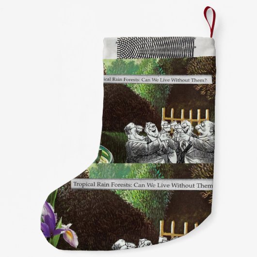 政治おもしろい的なジョークの森の気候変動の風刺 スモールクリスマスストッキング (裏面)