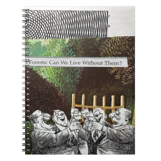 政治おもしろい的なジョークの森の気候変動の風刺 ノートブック (正面)
