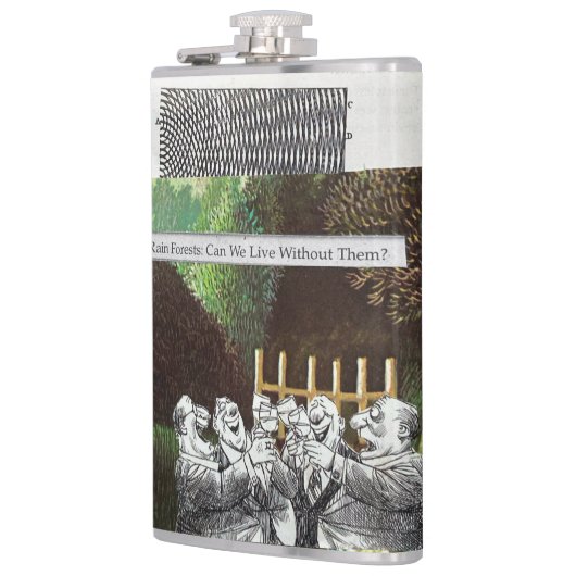 政治おもしろい的なジョークの森の気候変動の風刺 フラスク (左)