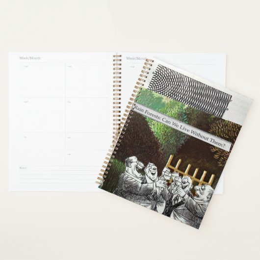 政治おもしろい的なジョークの森の気候変動の風刺 プランナー手帳 (ディスプレー)