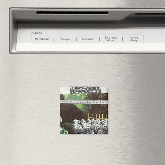 政治おもしろい的なジョークの森の気候変動の風刺 マグネット (インサイチュ (食洗機))