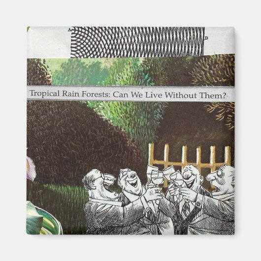 政治おもしろい的なジョークの森の気候変動の風刺 マグネット (正面)