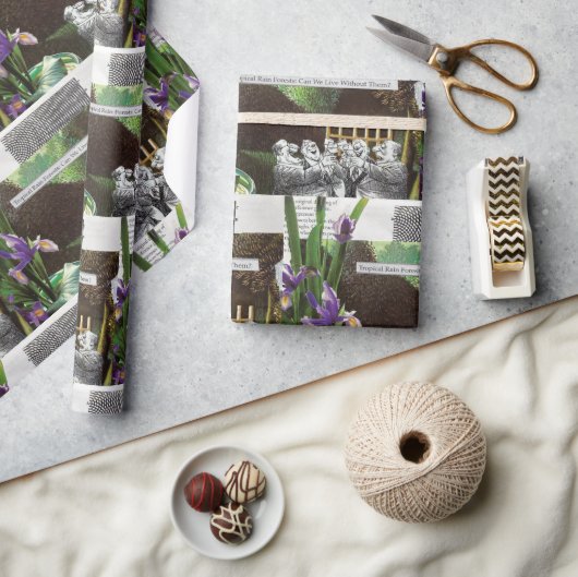 政治おもしろい的なジョークの森の気候変動の風刺 ラッピングペーパー (クラフト)