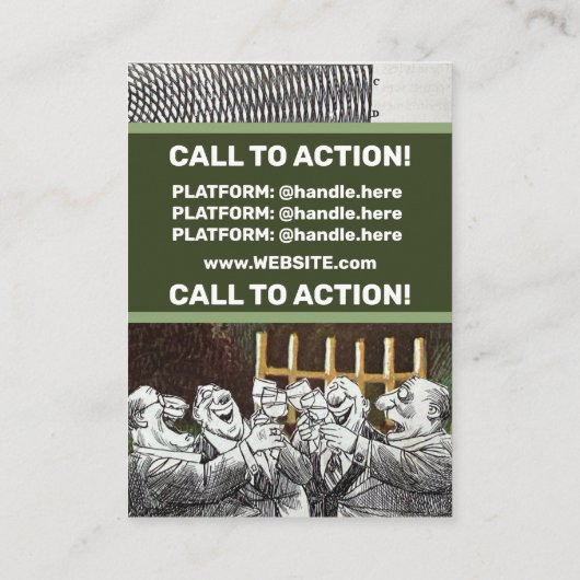 政治おもしろい的なジョークの森の気候変動の風刺 名刺 (裏面)