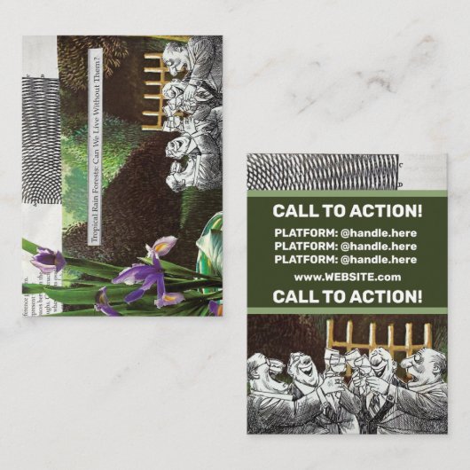 政治おもしろい的なジョークの森の気候変動の風刺 名刺 (正面/裏面)