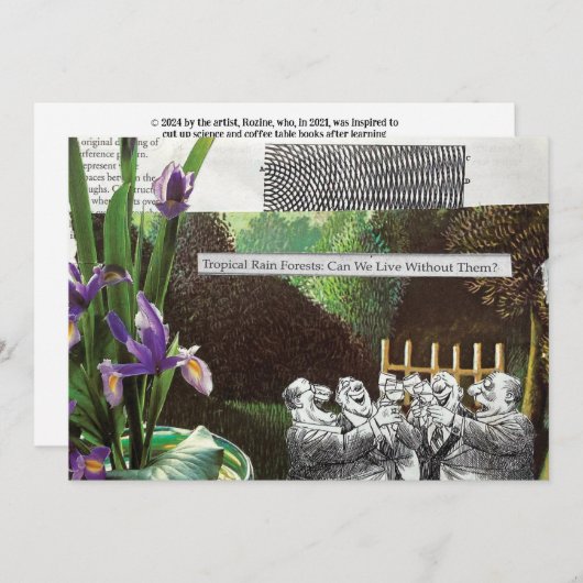 政治おもしろい的なジョークの森の気候変動の風刺 招待状 (正面/裏面)