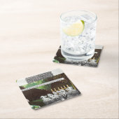 政治おもしろい的な風刺のジョーク森林気候変動 スクエアペーパーコースター (インサイチュ)