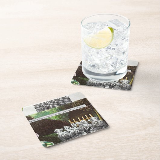 政治おもしろい的な風刺のジョーク森林気候変動 スクエアペーパーコースター (インサイチュ)