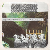 政治おもしろい的な風刺のジョーク森林気候変動 スクエアペーパーコースター (正面)