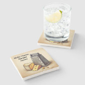 政治おもしろい的な黄色 ストーンコースター (横)