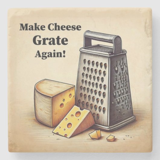 政治おもしろい的な黄色 ストーンコースター (正面)