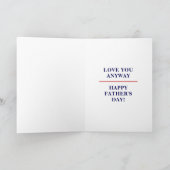 政治おもしろい的スターとストライプパパ父の日 カード (内部)