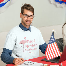 政治おもしろい的パロディーピンクフラミンゴパーティー Tシャツ