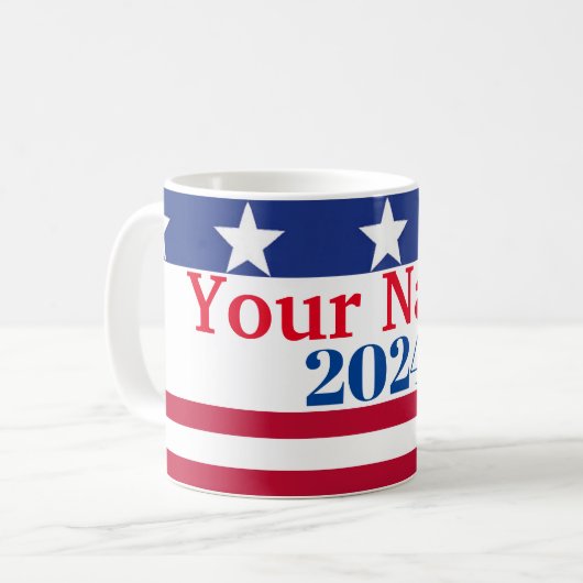 政治おもしろい的2024年アメリカ国旗の愛国心 コーヒーマグカップ (正面左)