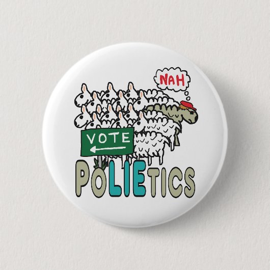政治に投票しない 缶バッジ (正面)