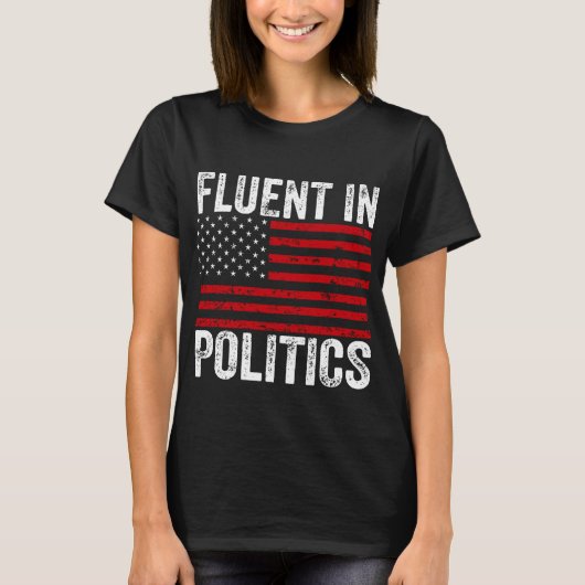 政治に精通 Tシャツ (正面)
