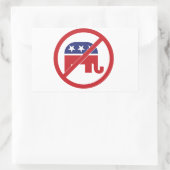 政治に関する共和党のゾウではない 長方形シール (バッグ)