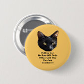 政治のネコはオフィスのラウンドボタンにネズミなし 缶バッジ (正面&裏面)