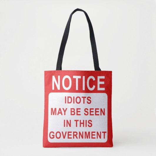政治の風刺 – おもしろい政府の愚か者。 トートバッグ (正面)