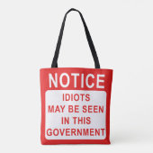 政治の風刺 – おもしろい政府の愚か者。 トートバッグ (裏面)