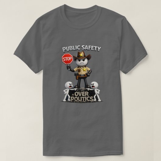 政治よりも公共の安全を (2) Tシャツ (デザイン正面)