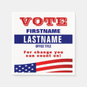 政治をカスタム築く スタンダードカクテルナプキン (正面)