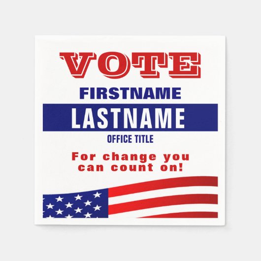 政治をカスタム築く スタンダードカクテルナプキン (正面)