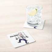 政治アンチおもしろいジョーバイデン氏プン スクエアペーパーコースター (インサイチュ)