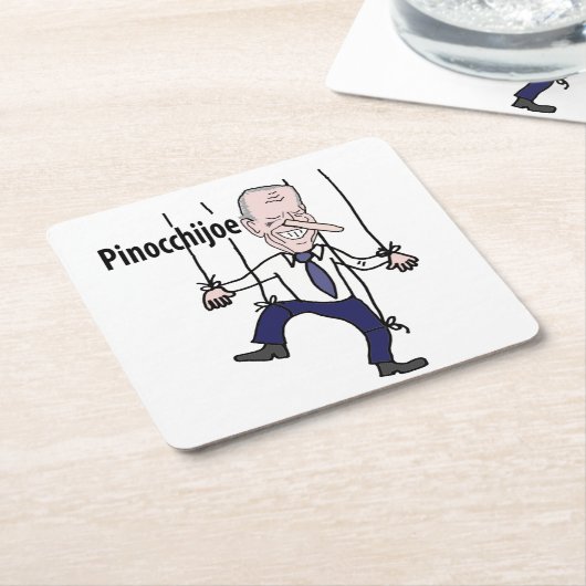 政治アンチおもしろいジョーバイデン氏プン スクエアペーパーコースター (アングル)