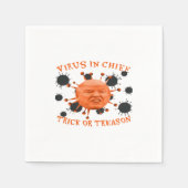 政治アンチのハロウィーン スタンダードカクテルナプキン (正面)